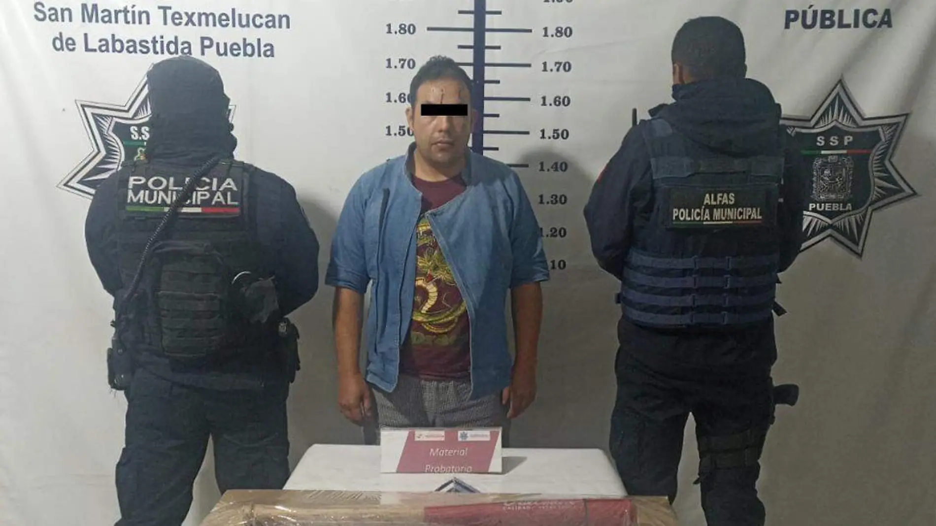 Policías municipales de San Martín Texmelucan lograron la detencion de un masculino de nacionalidad colombiano